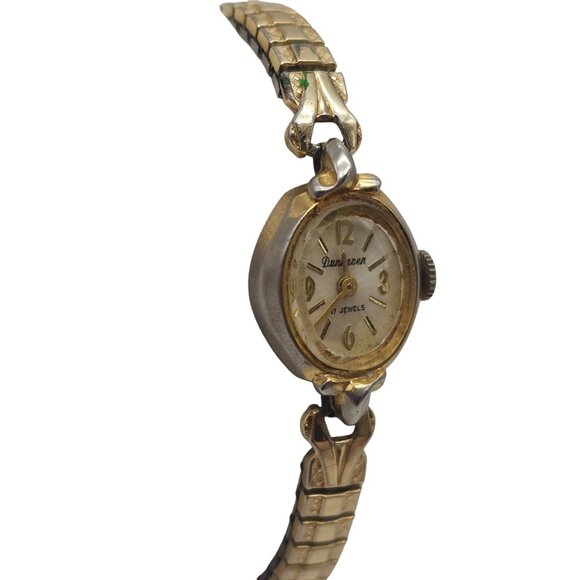 Vintage Dunhaven Womens Wind-Up Watch Gold Tone Expandable Band 17 Jewels - Picture 3 of 7